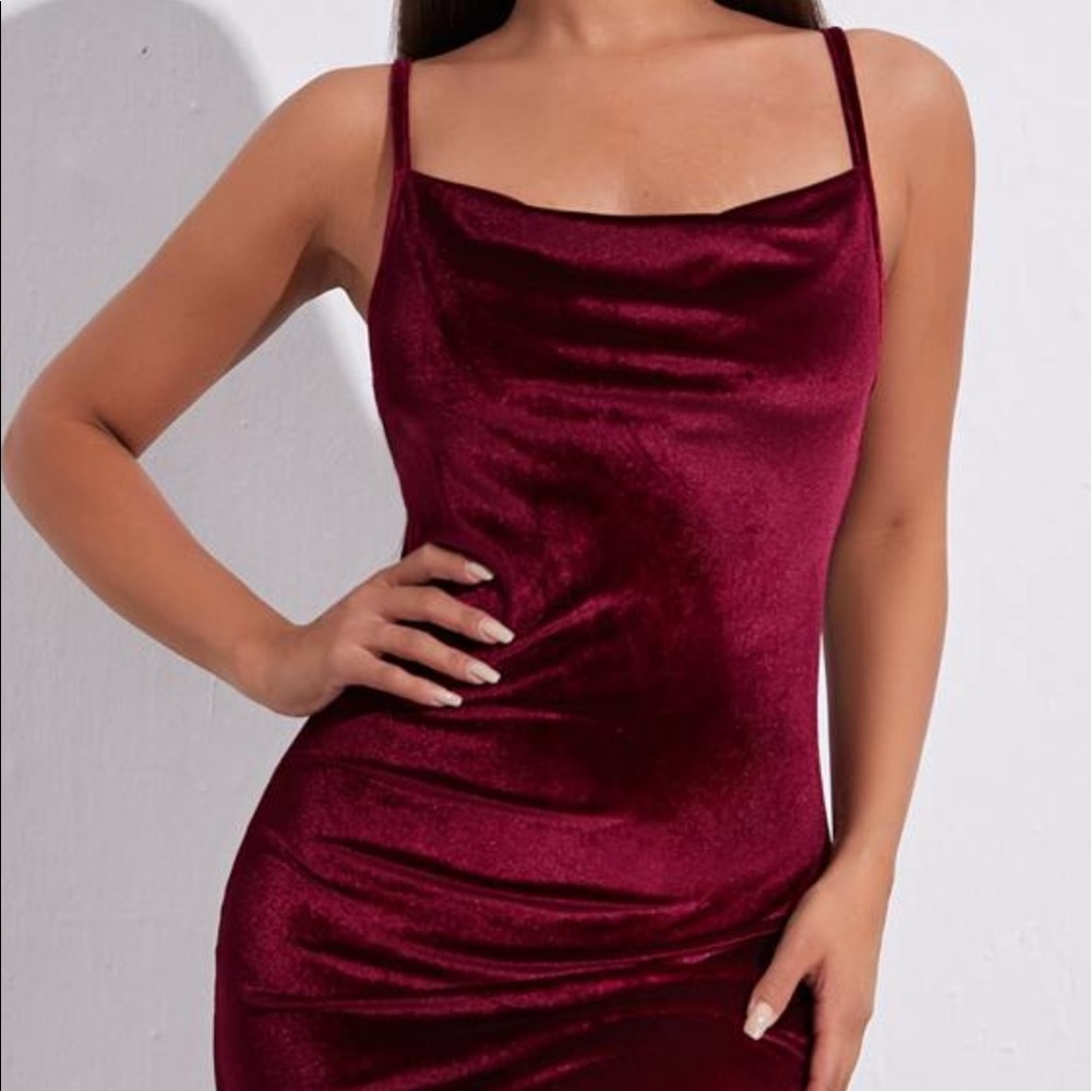 NWT Cowl neck velvet dress